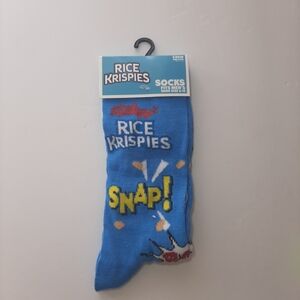 Men's Socks Rice Krispies Socks Fits Men's Shoe Size 6-12 Crew 1-Pair Blue Novel